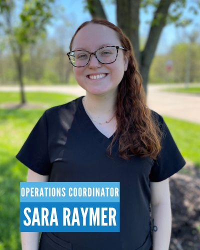 Chronic Pain St. Peters MO Sara Raymer Meet The Team Sara Raymer Headshot smiling and wearing black top.